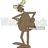 Cartoon Moose Looking Impatiently at a Wrist Watch © djart #1680803