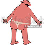 Cartoon Chubby Nude Man with a Sun Burn on His Back Side © djart #1686239