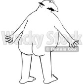 Cartoon Chubby Nude Man with a Sun Burn on His Back Side © djart #1686240