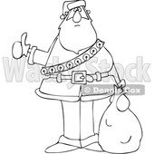 Cartoon Lineart Santa Hitchhiking on Christmas © djart #1692064