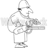 Cartoon Man Using a Fire Extinguisher © djart #1693409