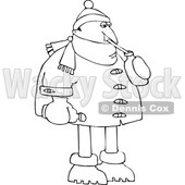 Cartoon Man in Winter Clothes Sipping Water © djart #1695164