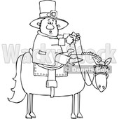 Cartoon Lineart Leprechaun Riding a Horse © djart #1695721
