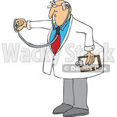 Cartoon Male Doctor Using a Stethoscope © djart #1696512