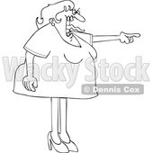 Cartoon Angry Woman Screaming and Pointing with Her Tonge Waving © djart #1698615
