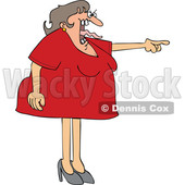 Cartoon Angry Woman Screaming and Pointing with Her Tonge Waving © djart #1698619