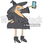 Cartoon Chubby Witch Taking a Selfie © djart #1698715