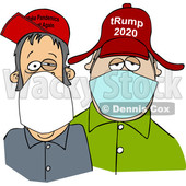 Cartoon Trump Supporters Wearing Face Masks © djart #1705744