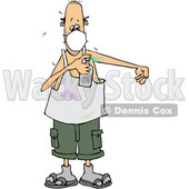 Cartoon Man Wearing a Mask and Spraying Bug Repellent © djart #1709733