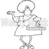 Cartoon Woman Wearing a Mask and Presenting © djart #1714413
