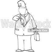 Cartoon Business Man Wearing a Mask and Checking His Watch © djart #1715738