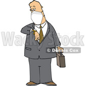 Cartoon Business Man Wearing a Mask and Checking His Watch © djart #1715741