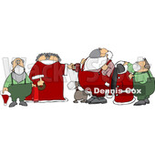 Cartoon Santa Getting Ready for a Corona Virus Christmas © djart #1719025