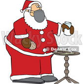 Cartoon Covid Santa with a Christmas Snack © djart #1719190