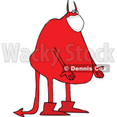 Cartoon Covid Devil Wearing a Mask © djart #1721039