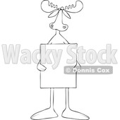 Cartoon Black and White Moose Holding a Protest Sign © djart #1721555