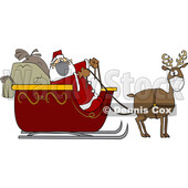 Cartoon Covid Santa and Masked Reindeer © djart #1722028