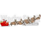 Cartoon Covid Santa Flying His Sleigh © djart #1722029