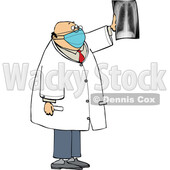 Cartoon Male Doctor or Radiologist Reviewing Xray Imaging © djart #1722574