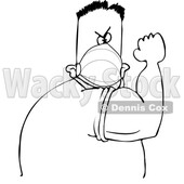 Cartoon Man Wearing a Mask and Flexing His Bicep © djart #1724466