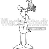 Cartoon Moose Holding an American Flag © djart #1725086