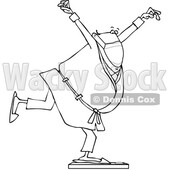 Cartoon Chubby Guy Wearing a Mask and Balancing on a Scale © djart #1725088