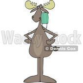 Cartoon Moose with a Mask Hanging from His Ear © djart #1725091