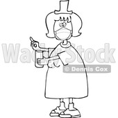 Cartoon Nurse Wearing a Face Mask and Holding a Pill © djart #1727740