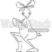 Cartoon Black and White Sneaky Moose © djart #1736281