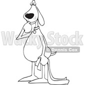 Cartoon Black and White Dog Sucking His Thumb © djart #1736323