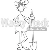 Moose Worker wIth a Shovel in Black and White © djart #1736967
