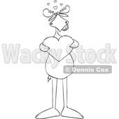 Black and White Valentine Moose Holding a Heart © djart #1736969