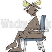 Cartoon Moose Sitting Cross Legged in a Chair © djart #1743807
