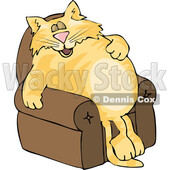 Lazy Fat Orange Cat Sleeping in a Chair © djart #1757849