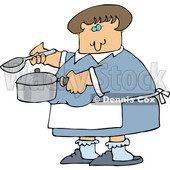 Cartoon Chubby Woman Cooking © djart #1757866