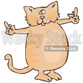 Spoiled Fat Ginger Cat Using Both Front Paws To Flip People Off After Not Getting What He Wants Clipart Illustration © djart #17612