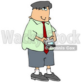 Young Caucasian Businessman Using A Smart Phone To Check His Email Clipart Illustration © djart #17619