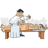 Male Chinese Acupuncturist Doctor Preparing To Insert Another Acupuncture Needle Into A Male Caucasian Patient's Back Clipart Illustration © djart #17633