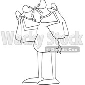 Cartoon Black and White Moose Drying off with a Towel © djart #1763952