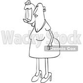 Cartoon Woman Bald from Chemo and Holding a Wig © djart #1778016