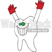 Cartoon Tooth with Its Hands up © djart #1783175