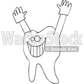 Cartoon Tooth with Its Hands up © djart #1783176