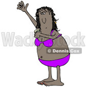 Clipart Illustration of a Middle Aged African American Woman In Her Underwear, Holding Her Arm Up To Apply Deodorant © djart #17866