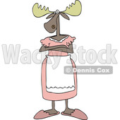 Cartoon Stern Wife or Mother Moose Standing with Folded Arms © djart #1790442
