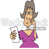 Cartoon Shocked Woman Reading a Receipt © djart #1791529
