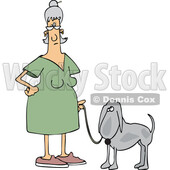 Cartoon Woman Walking Her Dog © djart #1798906