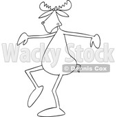 Cartoon Black and White Strutting Moose © djart #1801747