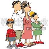 Cartoon Family Watching an Eclipse © djart #1806947