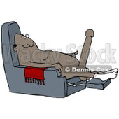 Clipart Illustration of an Excited Old African American Man With A Hardon, Sitting In A Chair And Wearing Only Socks © djart #18863