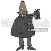 Clipart Illustration of a Black Male Priest Hodling Up A Bible And Reading From Its Text While Preaching In Church © djart #19397